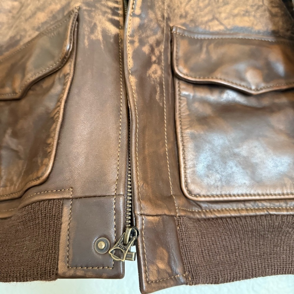 NWT Polo Ralph Lauren Cow Leather Flight Jacket Boys - Picture 3 of 11